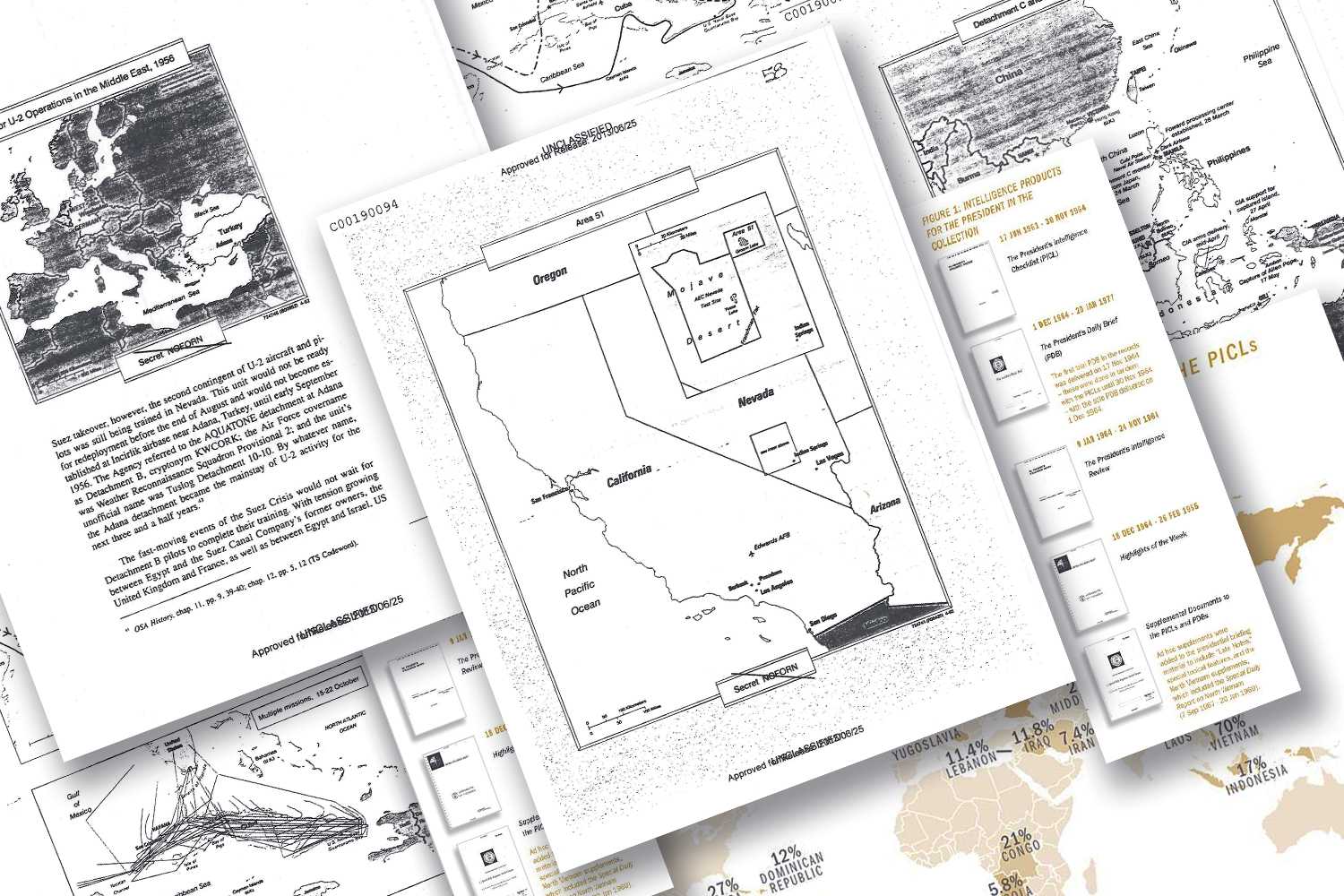 Images of pages from various CSI articles stacked on top of each other.